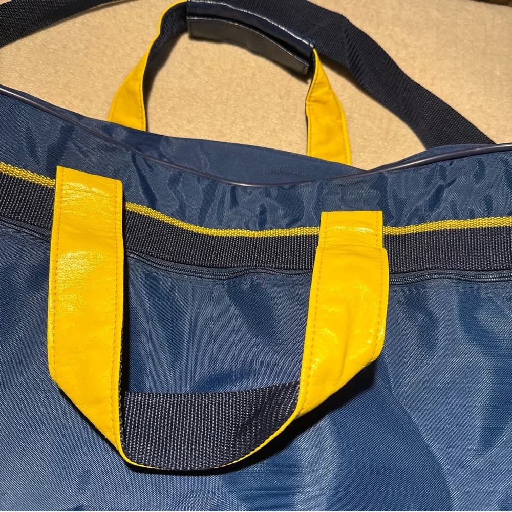 Vintage Emilio Pucci Navy Blue & Yellow Overnighter Duffel Bag Luggage Designer